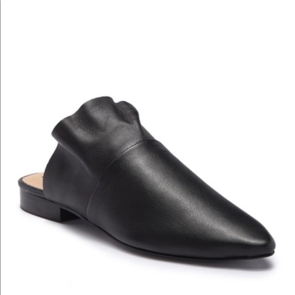 Free People Shoes - Free People black, leather, ruffle mules! Free People Shoes - Free People black, leather, ruffle mules!